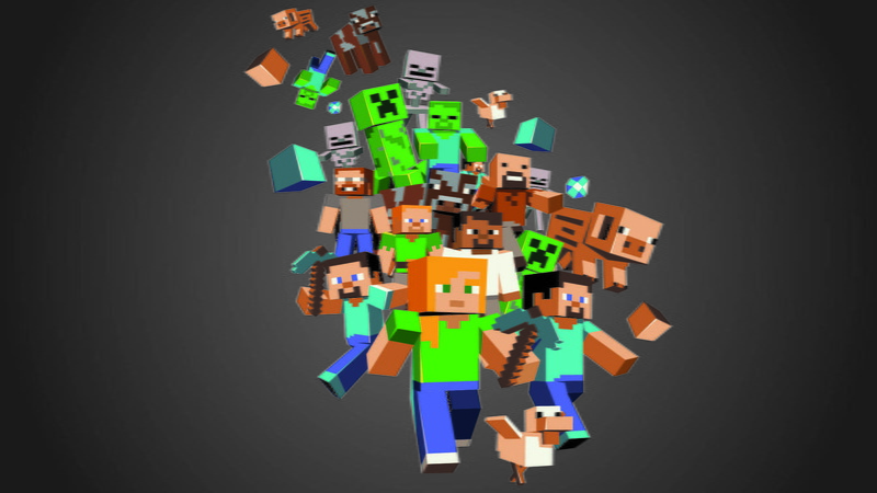 abstract, simple background, background, art, small men, simple, digital, 720P, games, small, digital art, men, minecraft