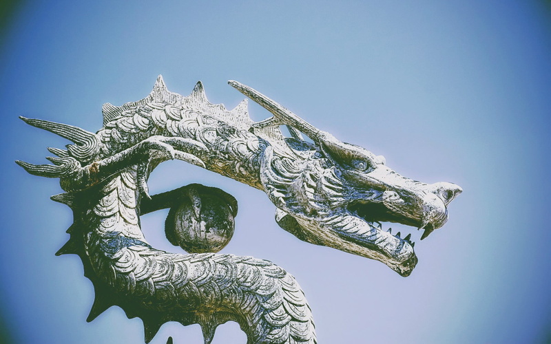 day, China, green, architecture, art and craft, history, outdoors, no people, clear sky, nature, white, 1080P, creativity, statue, built structure, low angle view