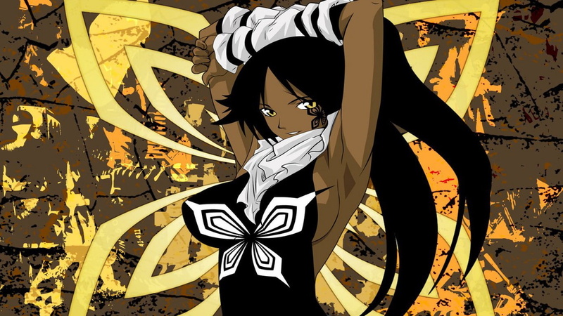 obscured face, clothing, art and craft, Shihouin Yoruichi, mural, anime, leisure activity, casual clothing, unrecognizable person, lifestyles, wall, 720P
