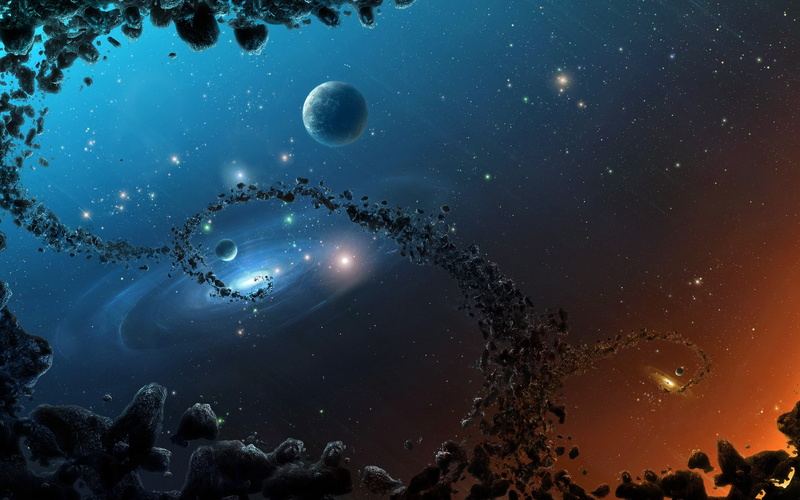 glowing, planet - space, 1080P, planet earth, orbiting, no people, water, night, beauty in nature, astronomy, digital composite, moon, nature, star - space