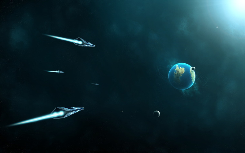 Futuristic, spaceship, space, CG Render, planet, 720P