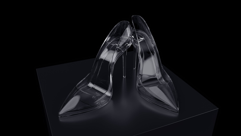 crystal, 4K, CG, high heels, render, 3D
