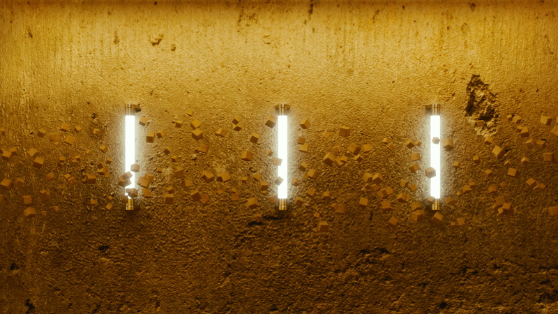 wall, digital art, cube, lamp, 1080P, 3D, Blender