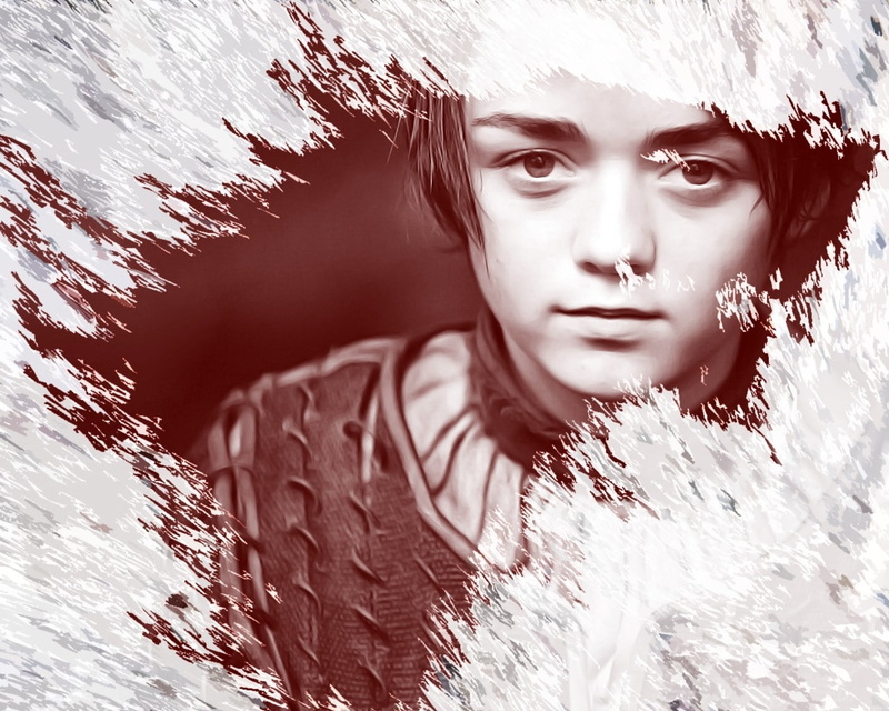 arya stark, direwolf, series, thrones, art, ice, Game of Thrones, 720P, fantasy art, hd, song, hou, fantasy, maisie, williams, A Song Of Ice And Fire
