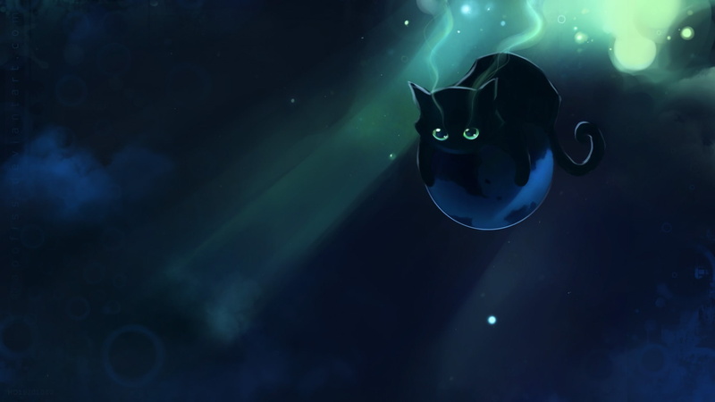 cat, 1080P, bubbles, Apofiss, fantasy art, animals