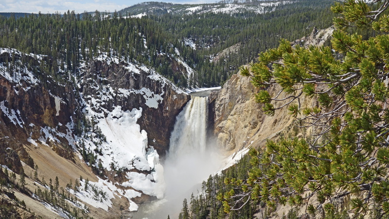 rock, land, scenics - nature, flowing water, Nature, national parks, forest, environment, beauty in nature, winter, 5K, America, yellowstone, day, landscape