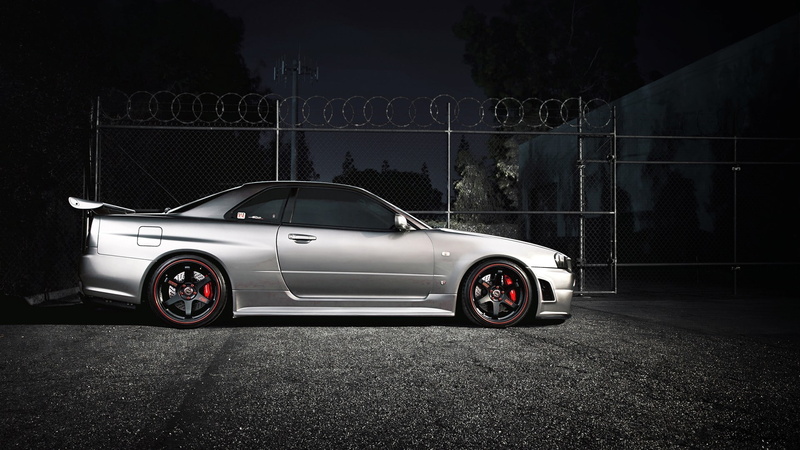 Nissan Skyline GT-R R34, wheel, wealth, safety, tree, outdoors, security, street, luxury, silver colored, car, transportation, road, shiny, city, protection