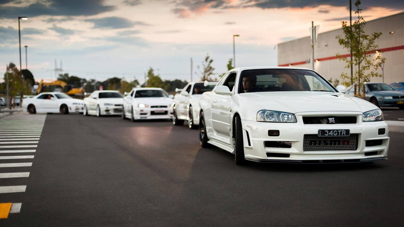 mode of transportation, no people, street, Nissan Skyline GT-R R34, sky, transportation, architecture, JDM, city, sunset, nature, land vehicle, day, traffic