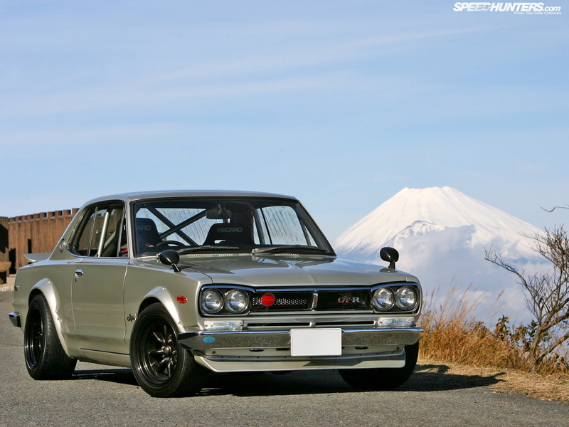 Mount Fuji, Japan, Hakosuka, car, 720P, Nissan, mountains, vehicle, Nissan Skyline, GT2000