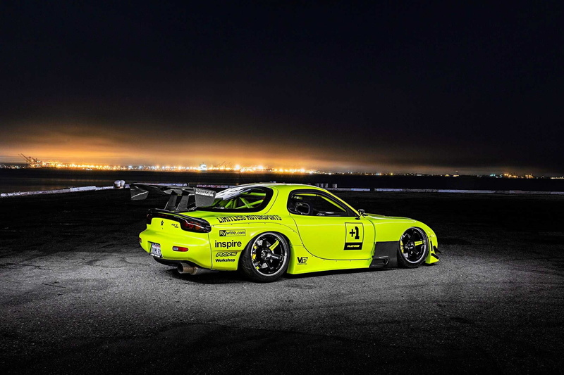 rx-7, cars, bodykit, modified, 1993, yellow, mazda, 1080P