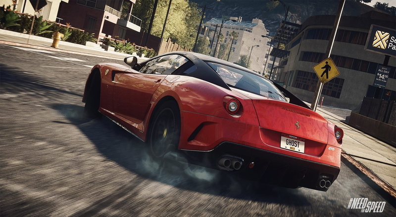 red, road, built structure, land vehicle, city, 1080P, outdoors, Need For Speed, no people, vintage car, retro styled, day, Games, transportation, architecture