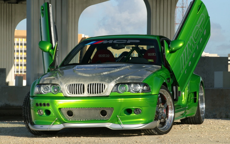 green cars, E-46, moche, 720P, vehicle, tuning, BMW M3, car