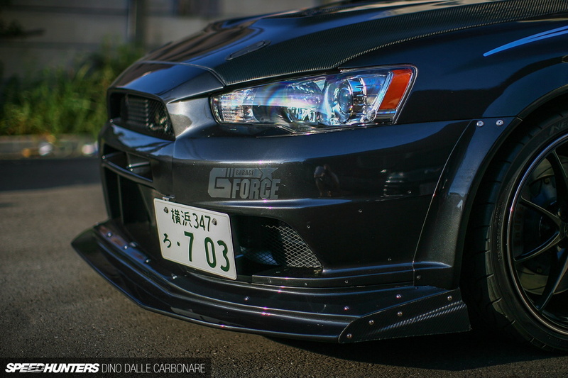 Mitsubishi Lancer EVO, street, Mitsubishi Lancer Evolution X, text, mode of transportation, focus on foreground, city, 1080P, stationary, Speed Hunters