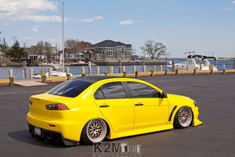 vehicle, 720P, Mitsubishi Lancer Evo X, yellow cars, Mitsubishi, harbor, car, boat