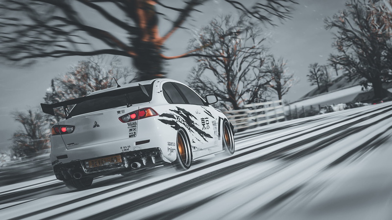 car, Mitsubishi, vehicle, 1080P, video games, Forza Horizon 4, Mitsubishi Lancer Evo X