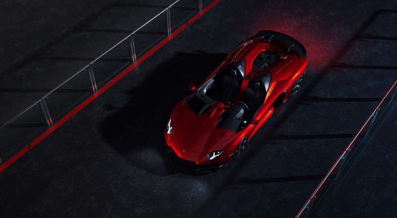 Supercar, Lamborghini, Aventador J, Red, Front, 1080P