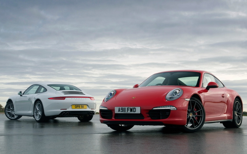 white, 911, Carerra, 1080P, Porsche, 991, Carrera, the sky, red