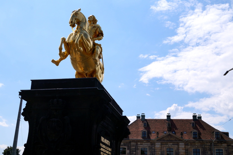 travel destinations, sky, cloud - sky, human representation, representation, monument, no people, creativity, august the strong, Dresden, golden rider
