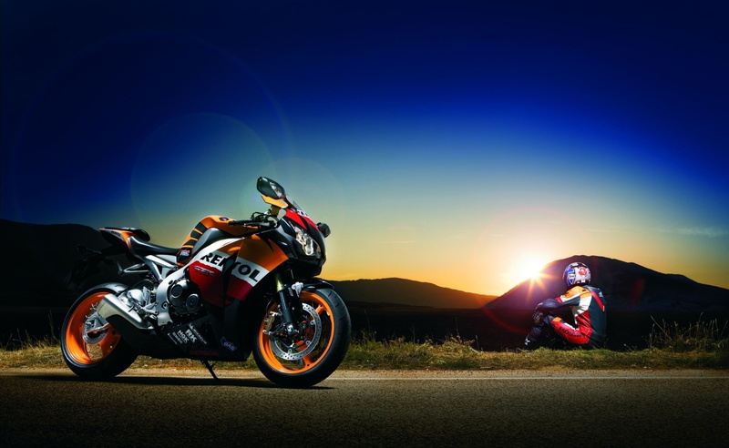 Honda, riding, sport, transportation, Motorcycle, biker, nature, bike, one person, repsol, Motorcycles, road, real people, sky, sports helmet, helmet, land vehicle