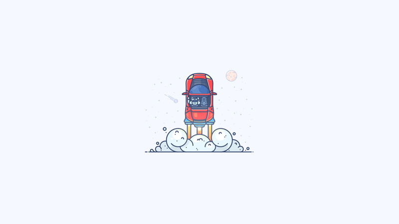 2K, rocket, illustration, space, white  background, Tesla Roadster, SpaceX, Tesla Motors