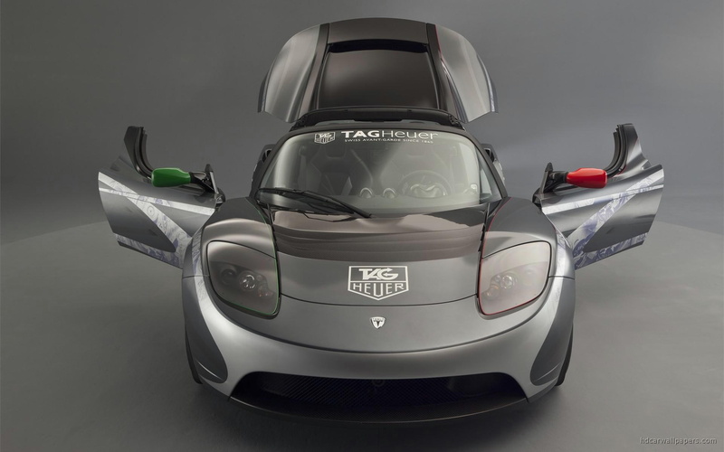 roadster, coupe, 1080P, cars, sports, tesla, heuer, tag, black