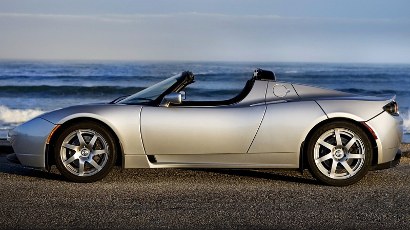 Small-Sized Car, 1080P, Car, Silver Car, Sport Car, Tesla Motors, Tesla Roadster, Electric Car