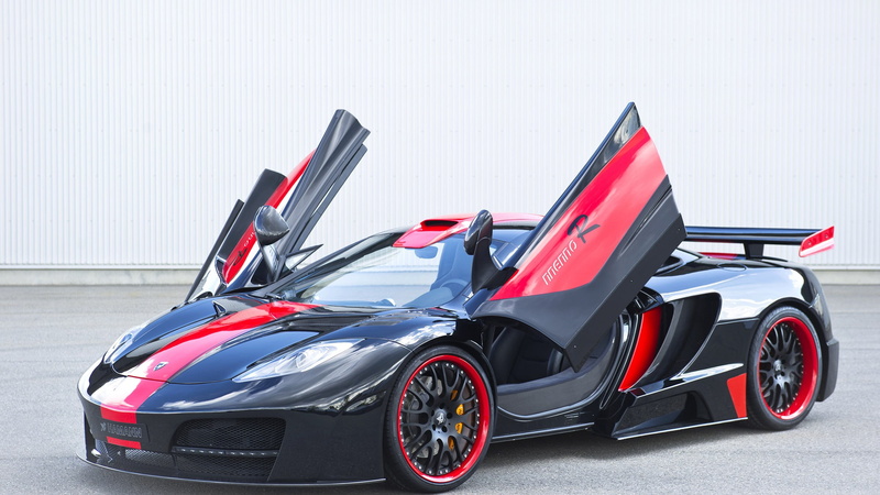 sport, motorsport, day, untitled, land vehicle, motor vehicle, 2K, red, stationary, motor racing track, luxury, auto racing, professional sport, McLaren MP4-12C