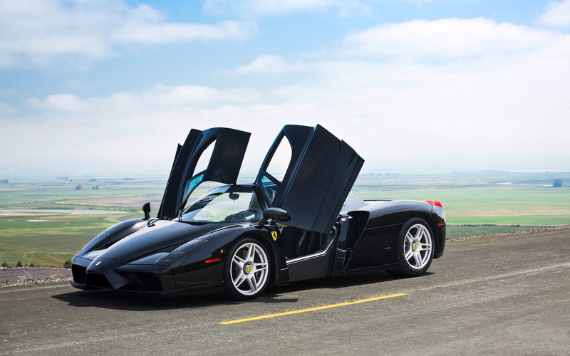 Ferrari, Supercar, 1080P, Color, Opened, enzo, Doors, Black
