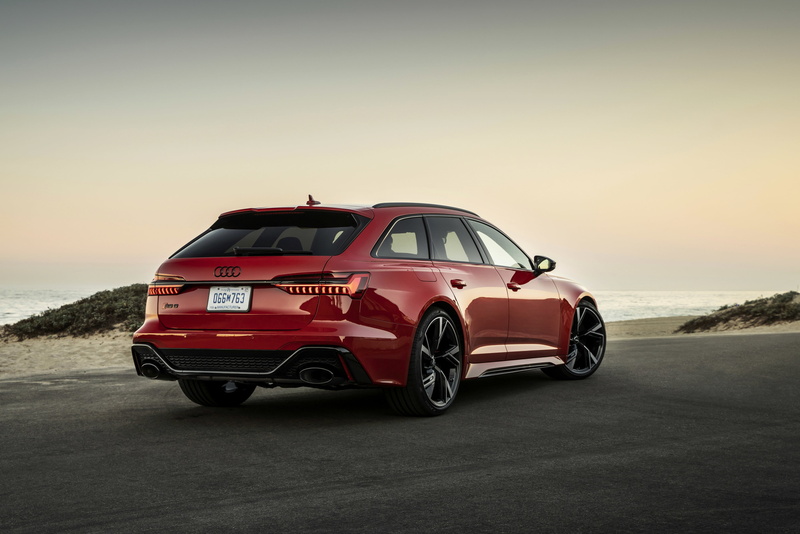 red, Parking, 2019, Audi, 4K, sand, coast, universal, V8 Twin-Turbo, 2020, RS 6, RS6 Avant