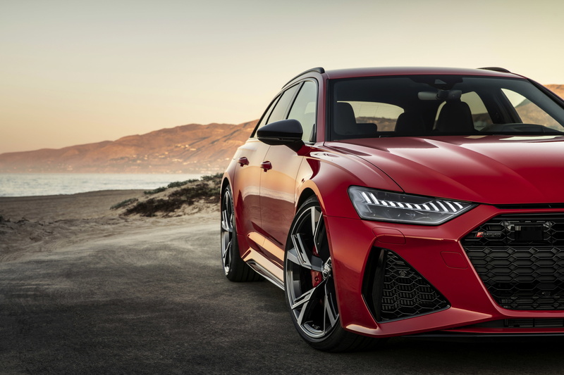 red, Audi, 2019, RS6 Avant, grille, 4K, V8 Twin-Turbo, before, universal, 2020, headlight, RS 6