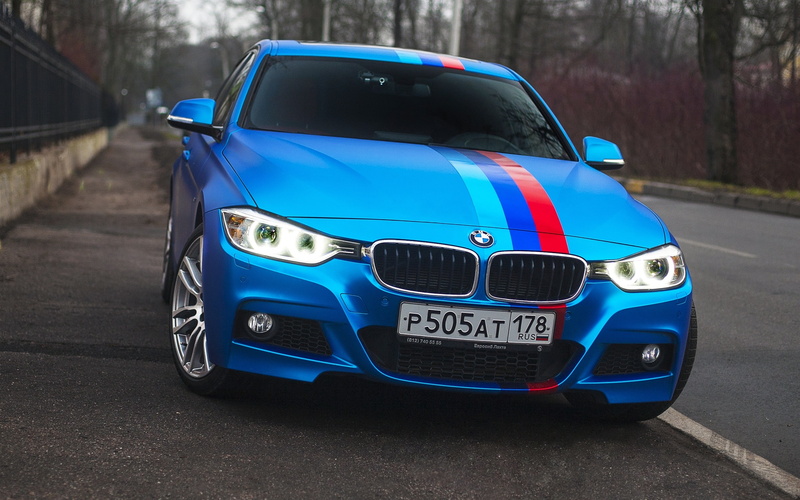 BMW, Car, Blue, Front, 2K, View