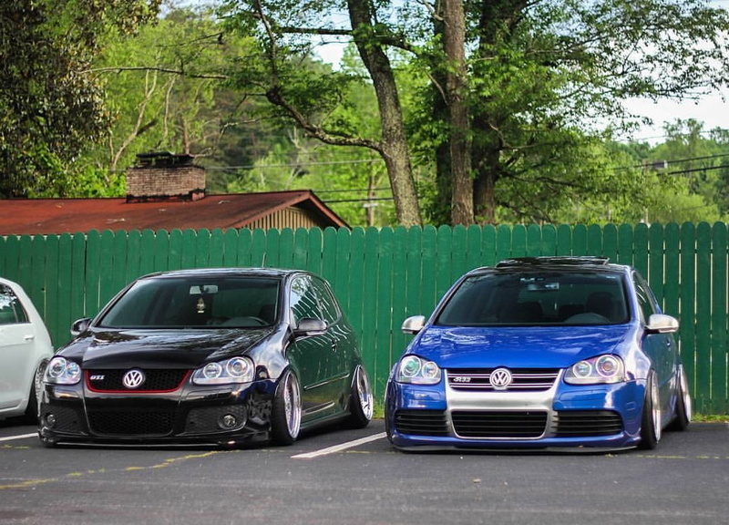 German Cars, vehicle, Parking, Stance, car, 480P, Hellaflush, Volkswagen Golf Mk5, Trees, Lowered, Tuning