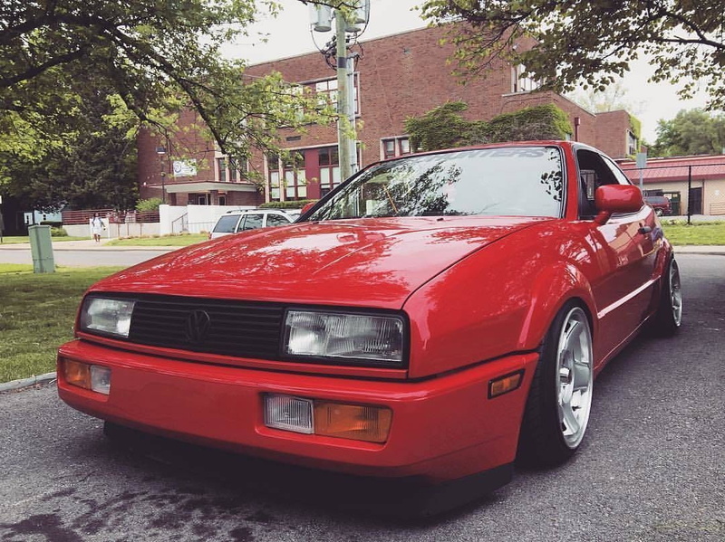 day, tree, architecture, transportation, road, car volkswagen corrado stance tuning lowered street trees german cars hellaflush red cars vehicle corrado