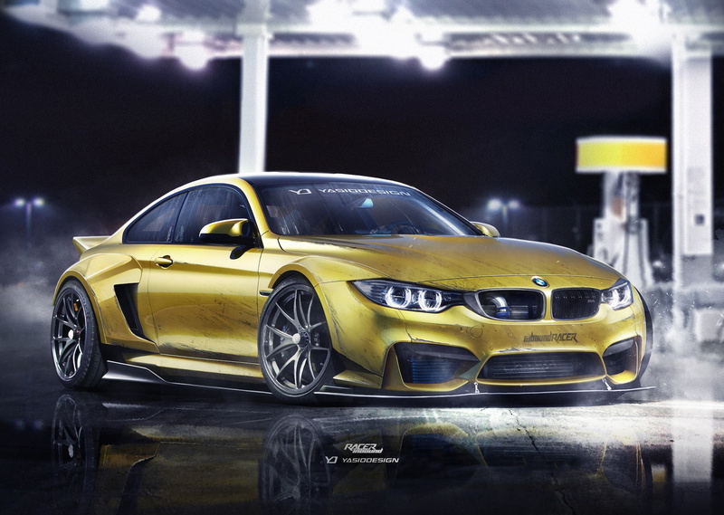 speed, night, shiny, motor vehicle, racecar, car, car yasiddesign render artwork bmw m4 bmw, sport, indoors, competition, taxi, reflection, 1080P, luxury