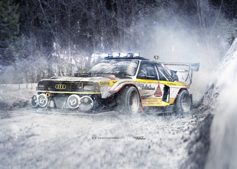on the move, motor vehicle, professional sport, road, motorsport, car, nature, driving, sports race, transportation, land vehicle, car yasiddesign render artwork audi quattro rally rally cars snow audi