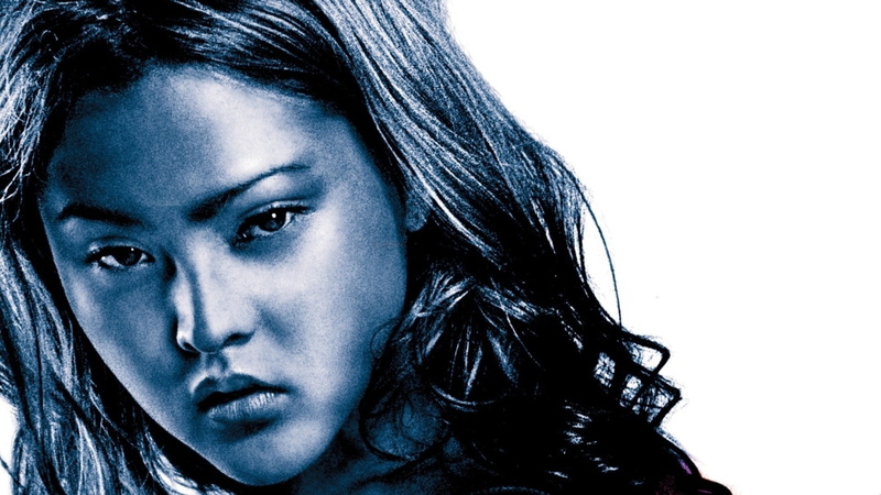 contemplation, looking at camera, Devon aoki, close-up, studio shot, human face, white background, portrait, depression - sadness, Suki, long hair, 2 fast 2 furious