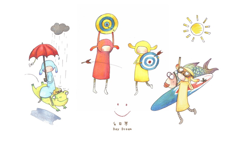 cartoon, human representation, people, 1080P, Drawing, indoors, large group of objects, multi colored, childhood, creativity, day dreams, Dreams, day