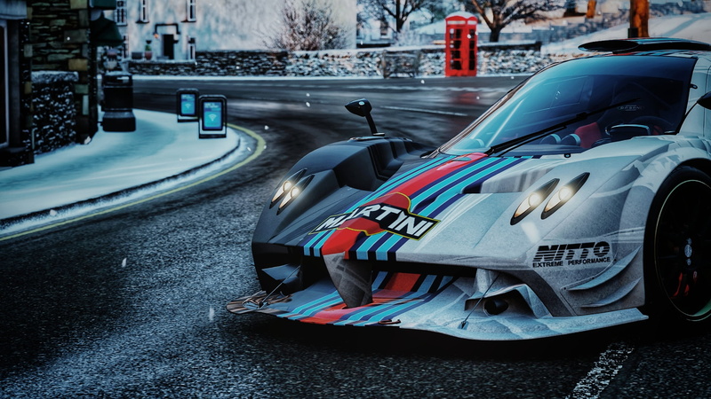 video games, Pagani, Martini Racing design, 1080P, car, Forza Horizon 4, Martini, Pagani Zonda R