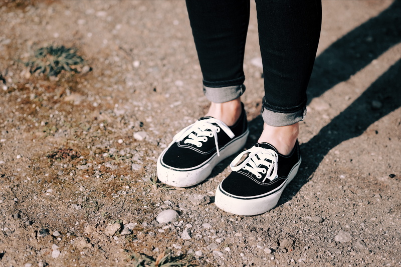 top, ground, one person, day, wearing, body part, low, shoe, focus on foreground, nature, dirt road, leisure activity, suede, sneaker, limb, person, human foot