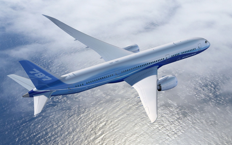 blue, airplane, air force, transportation, outdoors, nature, mid-air, day, white, sky, hd, boeing, dreamliner, flying, air vehicle, no people