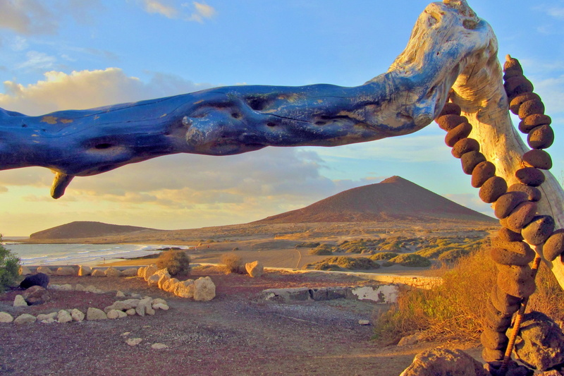 environment, solid, animal, tranquility, travel destinations, rock, outdoors, 2K, stone - object, sky, tenerife, landscape, el medano, nature, scenics - nature