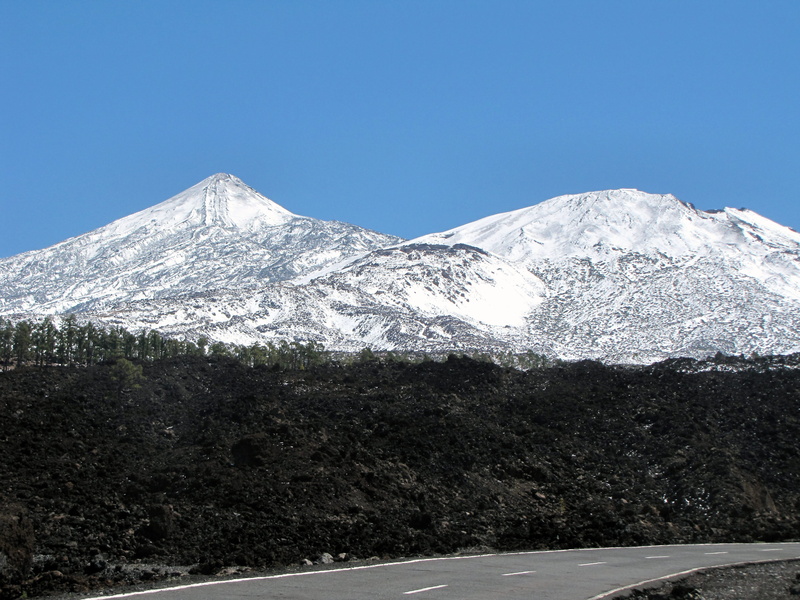 canary islands, landscape, mountain range, mountain, loneliness, winter, snow, 2K, Tenerife, outdoors, blue, spain, Pico Del Teide, no people, cold temperature