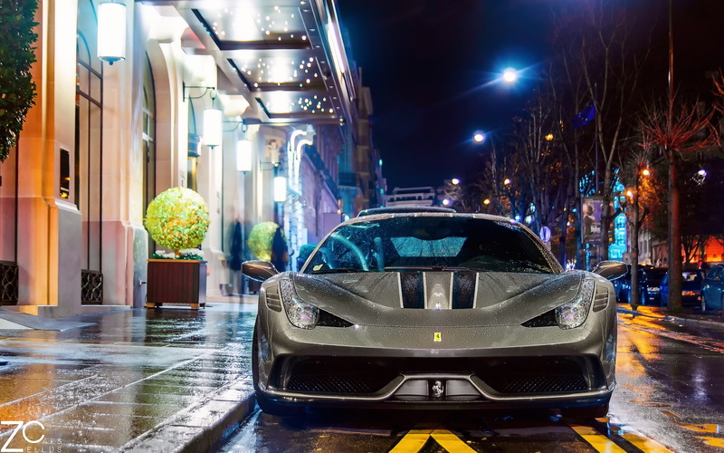 Supercar, speciale, Paris, Ferrari, Night, 1080P, Street, France