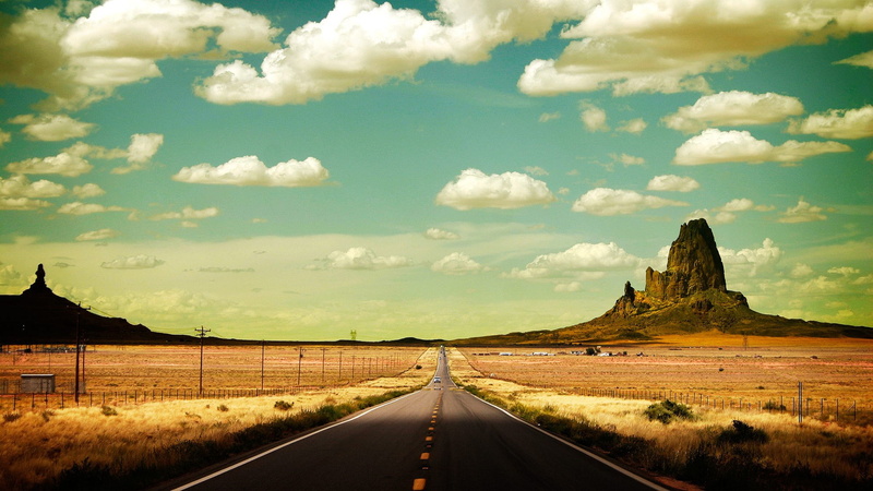 1080P, southwest, New Mexico, landscape, Nevada, clouds, road