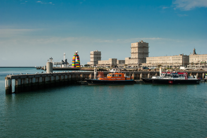fishing, cityscape, sky, 4K, building, blue, ark container, lh, sea, ship, port, passenger craft, built structure, water, day, harbour, transportation