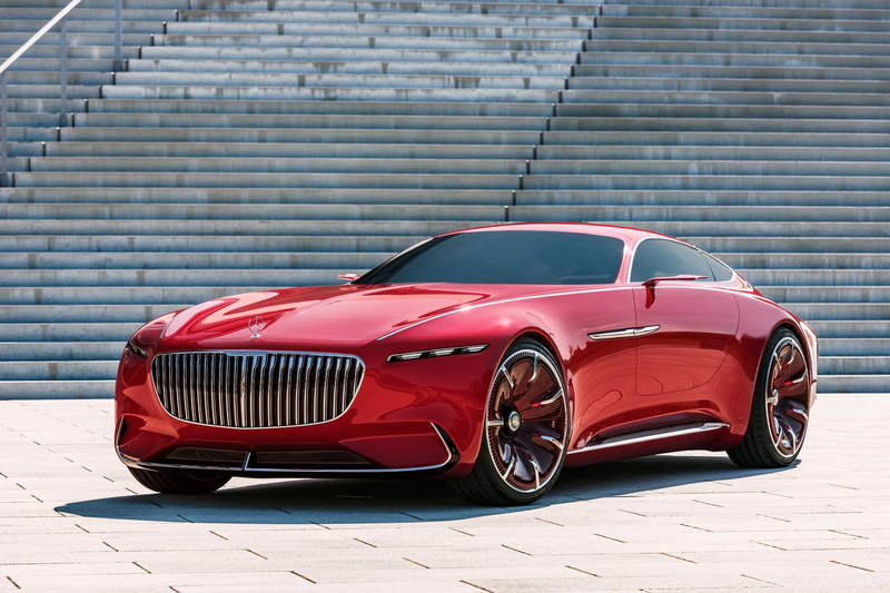 4K, wheel, vision mercedes maybach 6 4k high quality, day, vintage car, mode of transportation, motor vehicle, brick wall, red, wealth, architecture, no people