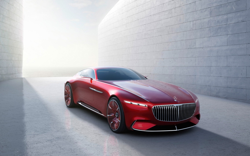 mercedes, motor vehicle, mode of transportation, parking, transportation, red, modern, city, vision, 2K, day, car, benz, no people, concept