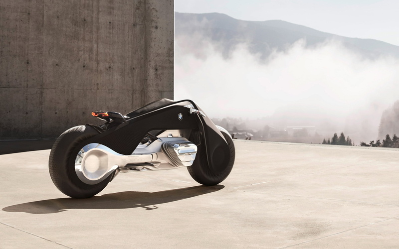 mode of transportation, one person, nature, mountain, day, transportation, focus on foreground, security, bmw motorrad vision next 100, built structure