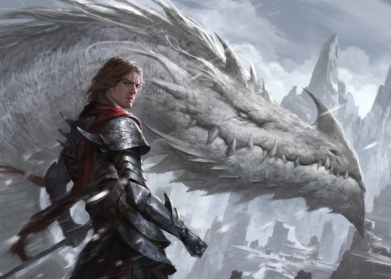 Dragon Knight, fantasy, 1080P, dragon, art, Oliver Liu, rider