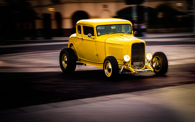hd, vintage, yellow, car, cars, 2K, hot, rod, classic